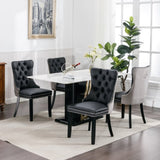 Furniture,Modern, High-end Tufted Solid Wood Contemporary PU and Velvet Upholstered Dining Chair 36795313