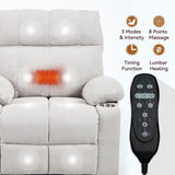 Beige Dual Motor Infinite Position Up to 350 LBS Chenille Power Lift Recliner Chair, Heavy Duty W3224P295282