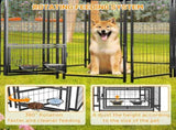 Dog Kennel Outdoor with Roof, 4.23'x5.82'x4.83' Welded Wire Enclosure, Heavy Duty Dog Crate with 24433657