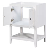 ZNTS 24" Bathroom Vanity Base Only, Soild Wood Frame, Bathroom Storage Cabinet with Doors and Open Shelf, WF287735AAK