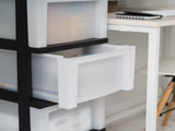 4-Drawer Narrow Plastic Storage Drawer Cart with Organizer Top, Black 21592990