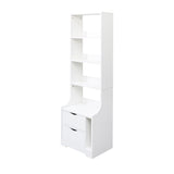 Night Stand with Bookshelf, Night Stand with 2 Storage Drawers for Bedroom W331P248062