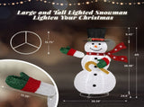 4ft Lighted Pop-Up Snowman, Large Christmas Holiday Decoration w/ 100 LED Lights, Top Hat, Scarf for 79455158