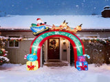 10FT Lighted Christmas Inflatable Archway, Inflatable Arch with Reindeer Pulling Santa's Sleigh, 88336718
