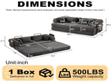 78.7-Inch Convertible Sleeper Sofa Bed with Cylindrical Pillow, Chenille Folding Mattress Couch with W834P337412