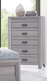 1pc Contemporary Five Drawers Chest Gray Driftwood Finish Rustic Finish Bedroom Wooden Furniture B011P234752