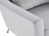 Half Disassembled Single Chair With Gold Feet And Pedals Flannelette Indoor Leisure Chair Light Gray 57652895