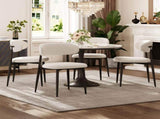 Dining Chairs Set of 2, Metal Kitchen Chairs with Modern Fabric Upholstered for Dining Room, Beige 46940351