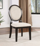 ZNTS Transitional Espresso and Ivory Side Chairs Set of 2 Chairs Dining Room Furniture 100% Polyester B011P151399