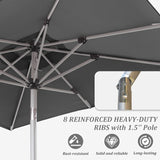 Rectangle Patio Umbrella with Crank Lift and Tilt Function W1859P320959