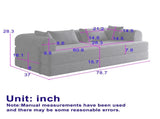 78.7-Inch Convertible Sleeper Sofa Bed with Cylindrical Pillow, Chenille Folding Mattress Couch with W834P380494