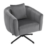 360&deg Swivel Accent Chair, Modern Velvet Fabric Living Room Armchair, Comfy Wide Upholstered with 42158642