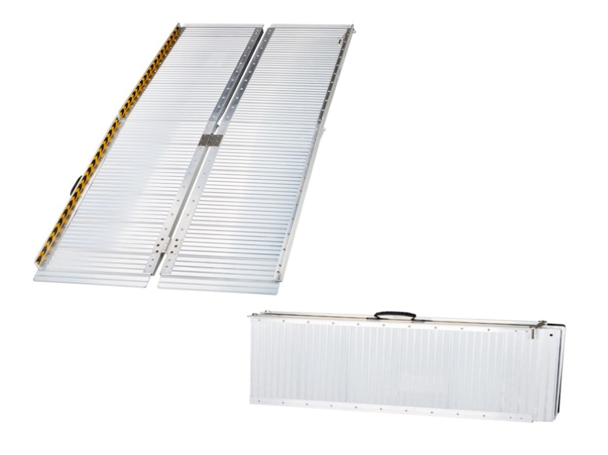 6' Multi-folding Aluminum Wheelchair Loading Ramp portable foot 5 7 Sc ...