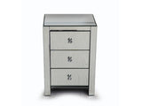 Mirrored Glass Bedside Table with Three Drawers Size S 50732278