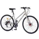 7 Speed Hybrid bike Disc Brake 700C Road Bike For men women's City Bicycle W1019127660