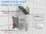 Rainfall Shower System With Storage Rack 10 inch Shower Faucet Set Matte Black High Pressure 23283289
