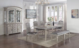 1-Pc Modern Glam Long Bench Upholstered Seat Sparkling Embellishments Silver Gray Finish Furniture B011130714