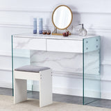 White environmental protection MDF minimalist dresser, desk, desktop computer desk, with double W1151P183696