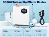 3000W Tankless Water Heater - Instant Hot Water Heater with LCD Display , IPX4 70185664