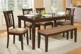 Transitional Style Dining Furniture 1pc Bench Wooden Frame Espresso Finish Fabric Upholstered Seat B011131719