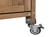 54.33" Farmhouse Rolling Outdoor Kitchen Cart, Solid Wood Frame with Stainless Steel Top, Spice N767P528183A