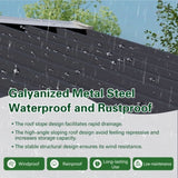 8X6 FT Metal Outdoor Storage Shed, Tool Shed with Pitched Roof Waterproof with Side Window and W3213P309388