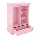 Open children's wardrobe with a hanging rod and open shelves, one large drawer, low design close to W1580P257497
