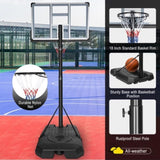 ZNTS Portable Basketball Hoop System Stand Height Adjustable 6.6ft - 10ft with 44 Inch 50516123