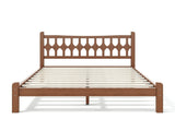 Full Size Bamboo Platform Bed with Diamond-shaped headboard, Solid Bamboo-made Bed Frame with W5316P484021