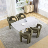 COOLMORE Contemporary Designed Velvet Fabric Upholstered Accent/Dining Chair /Barrel Side Chairs W395P224759