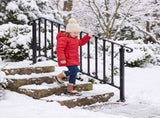 Matte black 4-step ABS plastic handrail for courtyard stairs 16762495