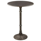 ZNTS Rustic Dark Russet and Antique Bronze Round Bar Table B062P145648