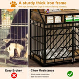 ZNTS 43.3 inch Dog Crate Furniture for Large Dogs,Wooden Dog Crate Divider,Double Door Dog Kennel W2699P208353