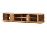 Farmhouse Wooden TV Stand with Sliding Tambour Door for TVs up to 75", Fluted Media N721P351937D