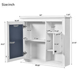 32'' Bathroom Wall Cabinet with Mirror, Wall Mounted Medicine Cabinet with 3 Shelves, Mirrored Door N710P252505K