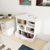 Multi-Functional 7 Shelf Bookcase, Storage Display, Rack, Organizer, White,14.37" D x 31.50" W W282104552