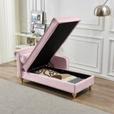 Modern Upholstery Chaise Lounge Chair with Storage Velvet W1097102808