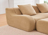 Armless Sofa W/Pillow Teddy Fabric-Camel W714P357227