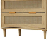 31.50"3-Drawers Rattan Storage Cabinet Rattan Drawer,for Bedroom,Living Room,Dining W757104009
