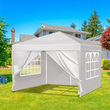 ZNTS 3 x 3m Two Doors & Two Windows Practical Waterproof Right-Angle Folding Tent White 31516518