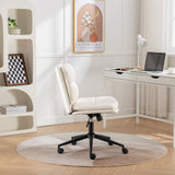 ZNTS Bizerte Adjustable Swivel Criss-Cross Chair, Wide Seat/ Office Chair /Vanity Chair, White T2574P181615