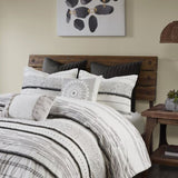 Full/Queen Cotton Printed Duvet Cover Set with Trims B03596487