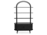 Arched Ceiling 4-Layer Open Shelving Double-Door Roller Shutter Display Case Display Rack with 44561009