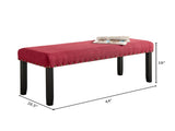Biony Fabric Dining Bench with Nailhead Trim, Red T2574P509814