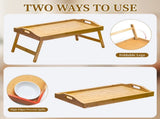Bed Tray Table, Breakfast Tray with Folding Legs and Handles, Multipurpose Laptop Desk, Bamboo 42234087