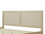 Solid Wood Platform King Bed With Rattan N758P197688N