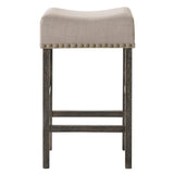 ZNTS Tan and Weathered Grey Counter Height Stools B062P181296