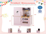 Pink Dual-Sided Kids Play Kitchen with Water Dispenser and Range Hood for 3 Years Old 10932704