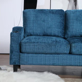 UNITED WE WIN Sofa for three, solid wood frame, Chenille fabric, side pocket, with two cup holders, W1568142739