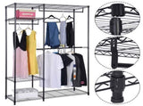 4 Tiers Clothing Storage Rack Black 68989298